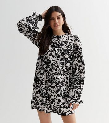 White Mark Making High Neck Mini Shirt Dress