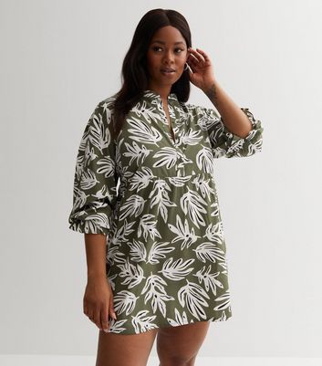 H&m green leaf clearance dress