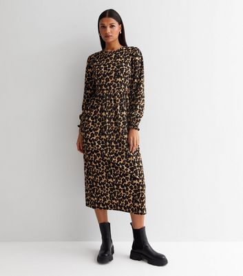 Leopard print discount smock dress zara