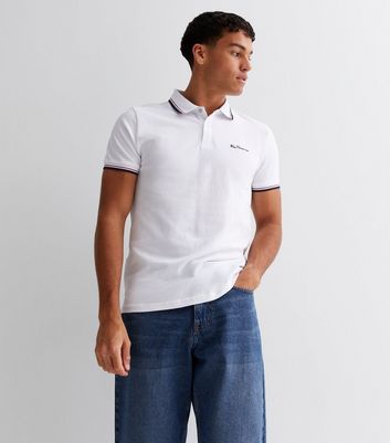 Men's Ben Sherman White Pocket Logo Polo Shirt New Look