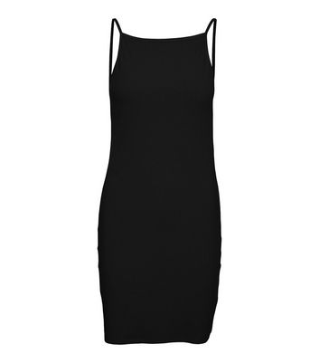 Noisy May Black Ribbed Jersey Mini Bodycon Dress New Look