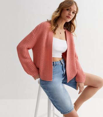 Chunky knit cardigan online button up