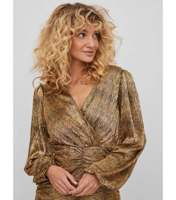 Gold frill outlet dress