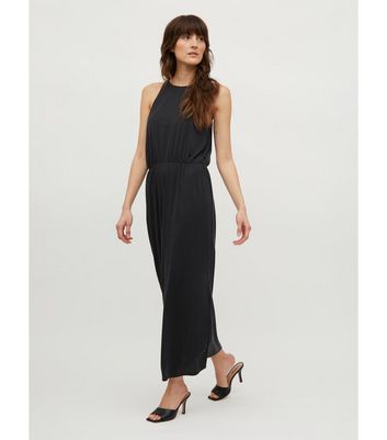 Long black sleeveless top maxi dress