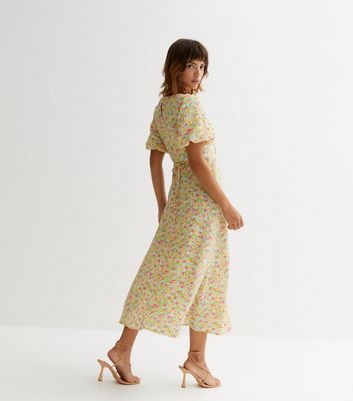 New look clearance yellow midi dress