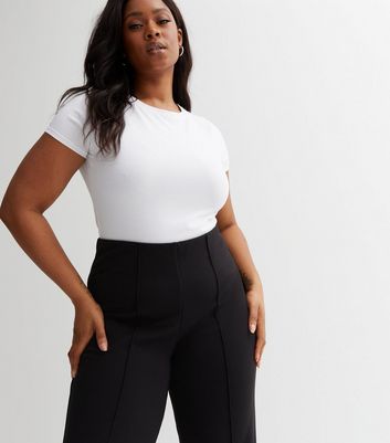 In The Style Plus x Liberty slinky wide leg trouser coord in black  ASOS
