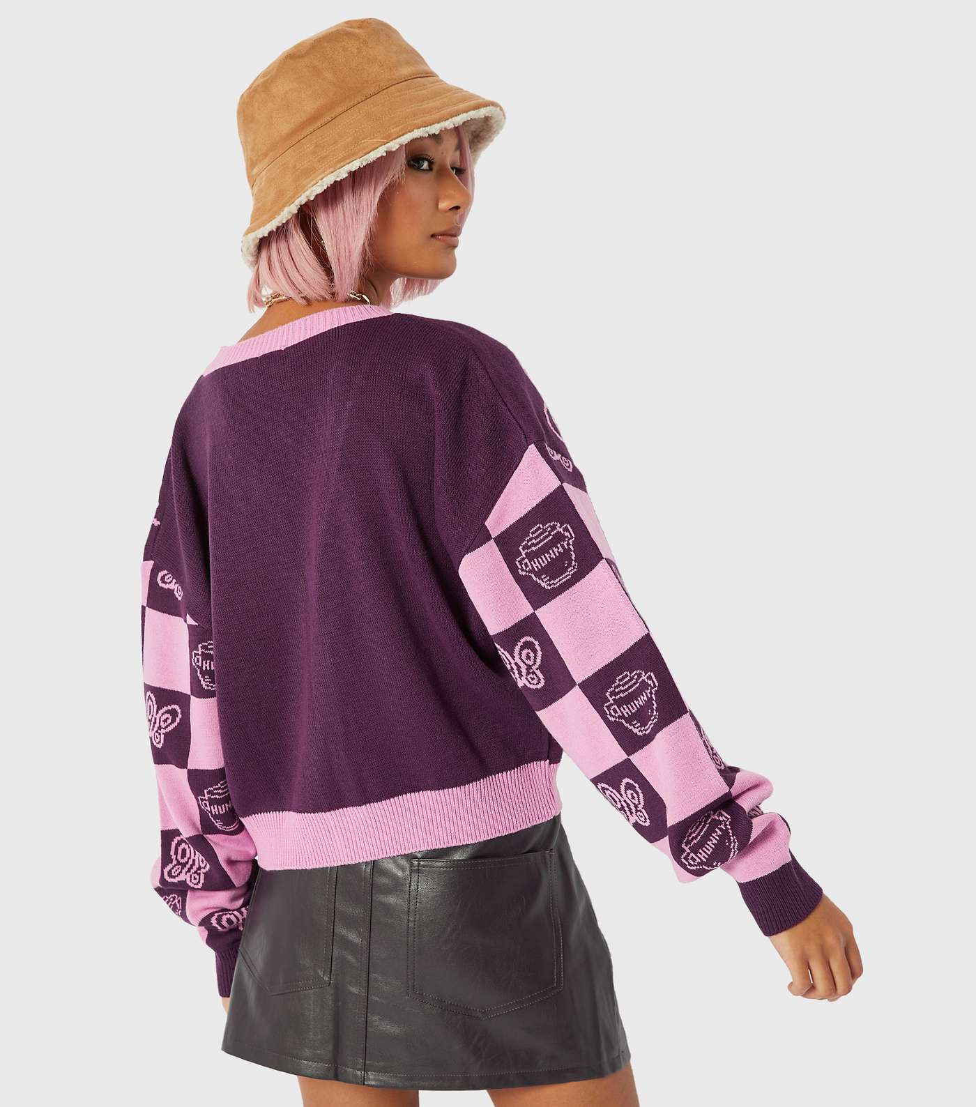 Skinnydip Purple Disney Winne the Pooh Knit Oversized Cardigan Image 4