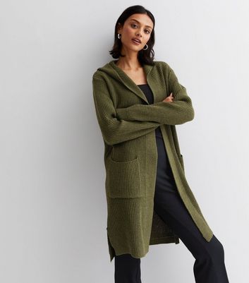 Khaki store hooded cardigan