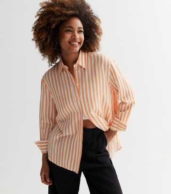 Orange Stripe Long Sleeve Shirt