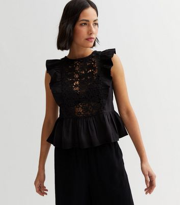 Shell ruffle peplum blouse