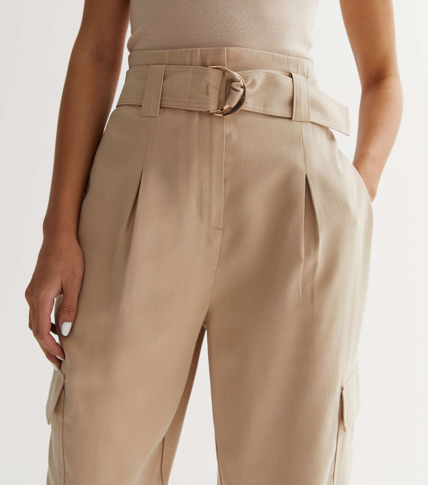 Stone Belted Cargo Trousers Image 2
