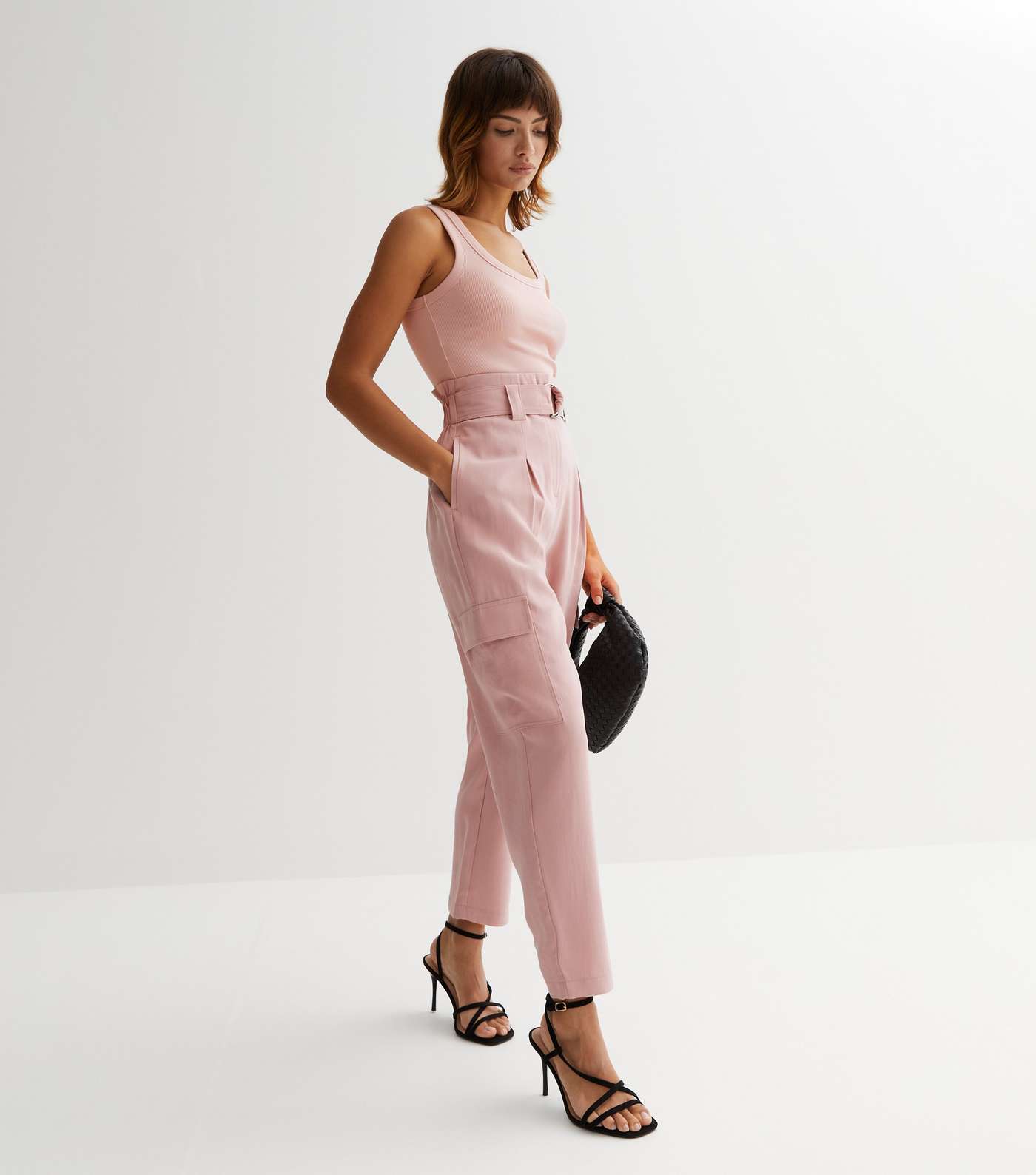 Pink Belted Cargo Trousers Image 3
