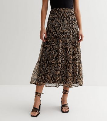 Zebra print midi outlet skirt uk