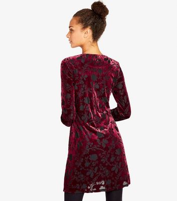 New look velvet outlet burnout tunic dress