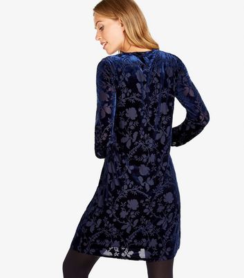 New look blue velvet dress best sale