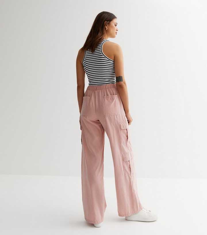 Pink cargo trousers