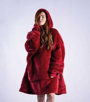 ONY Red Fleece Oversized Unisex Blanket Hoodie