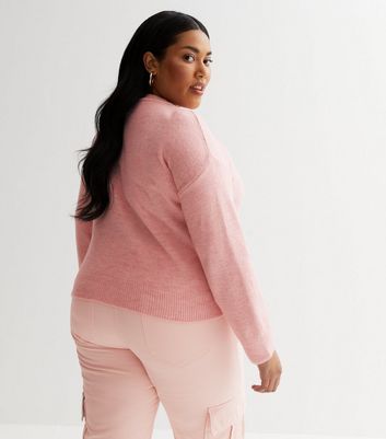 Pink Knit Crew Neck Jumper | New Look