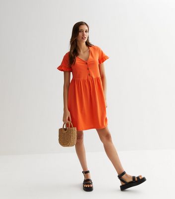 Orange smock cheap dress