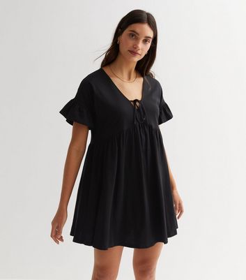 Black smock dress new 2024 look