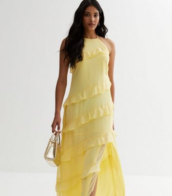 Pale yellow 2025 midi dress