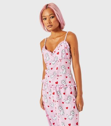 Skinnydip Pink Pyjama Set with Disney Marie Print