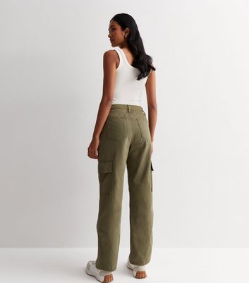 Olive Slim Fit Cargo Trousers