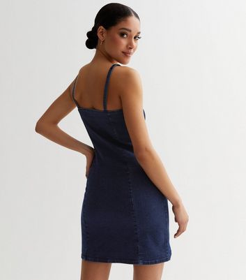 Denim sales dress strappy