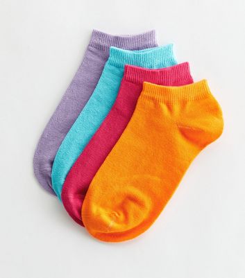 4 Pack Bright Multicoloured Trainer Socks New Look