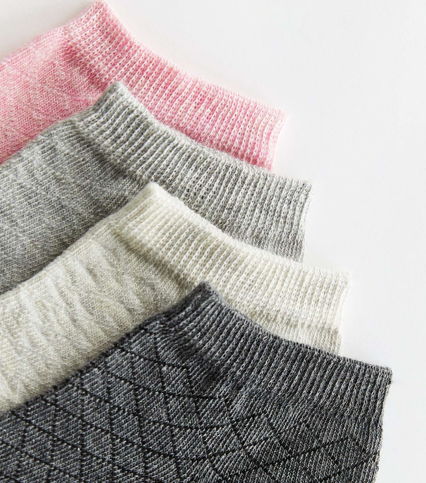 4 Pack Multicoloured Textured Trainer Socks Image 2
