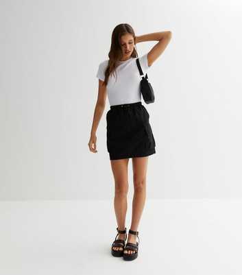 Black Parachute Mini Skirt