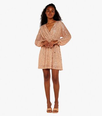 new look rose gold dress