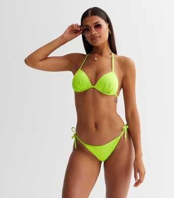 Light Green Moulded Triangle Bikini Top