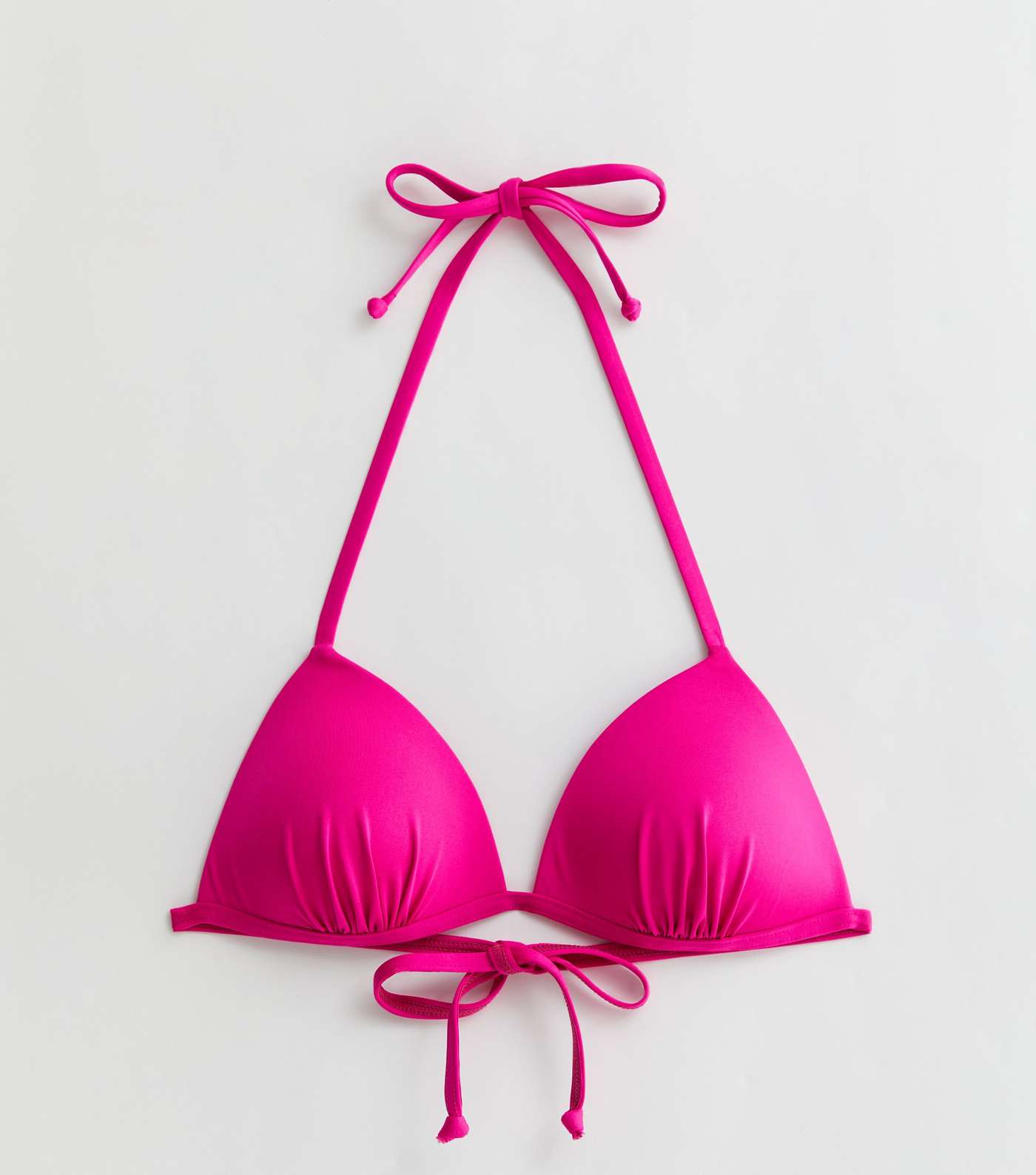 Bright Pink Moulded Triangle Bikini Top Image 5