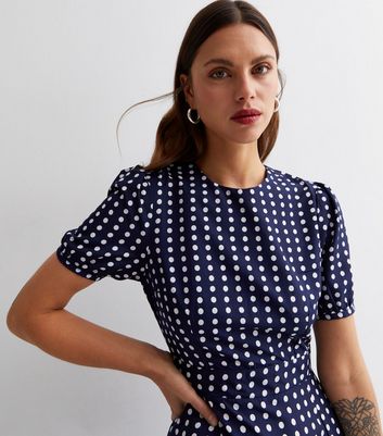 Navy polka cheap dot maxi dress