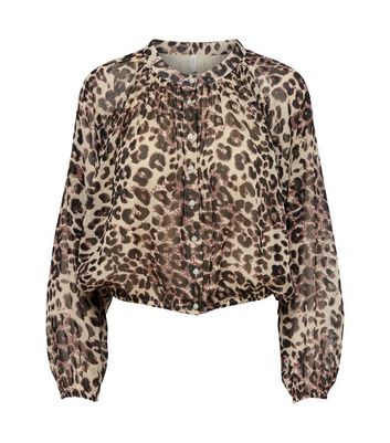 Leopard chiffon sale top