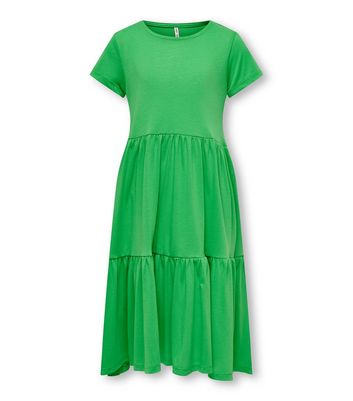 KIDS ONLY Green Tiered Midi Dress New Look