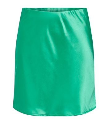 JDY Green Satin Mini Skirt