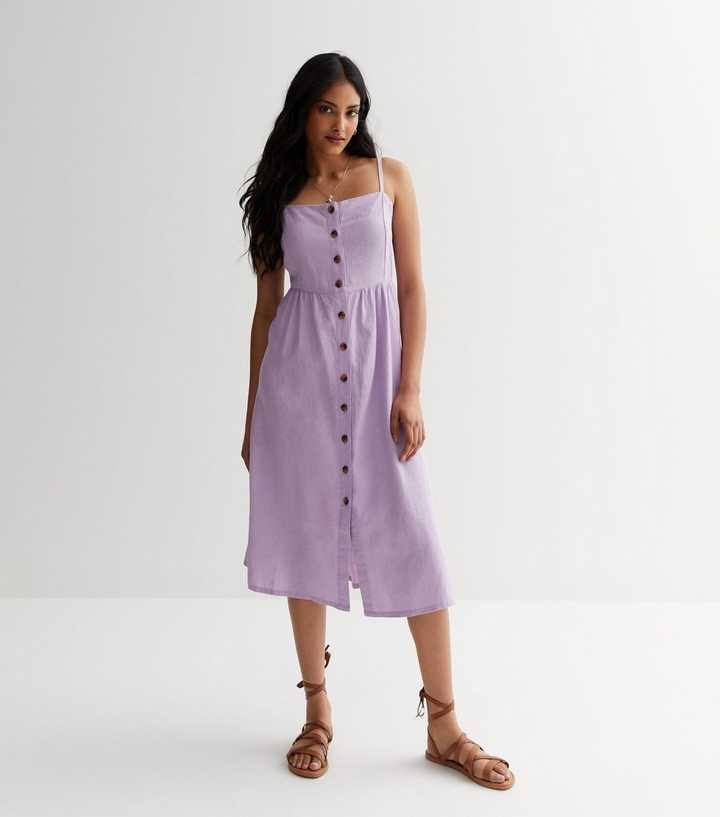 good luck gem button front midi dress