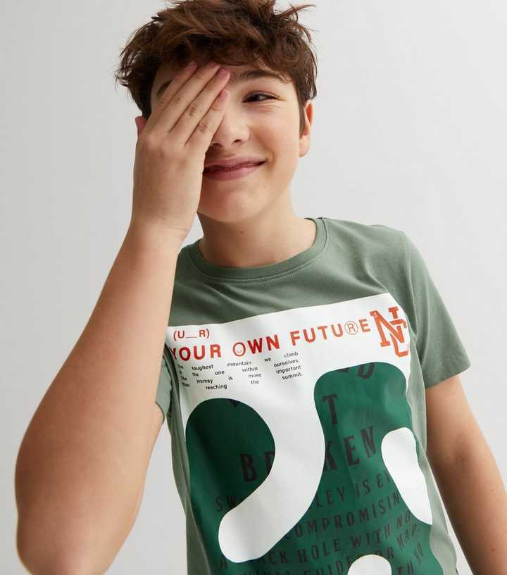 boys olive green shirt