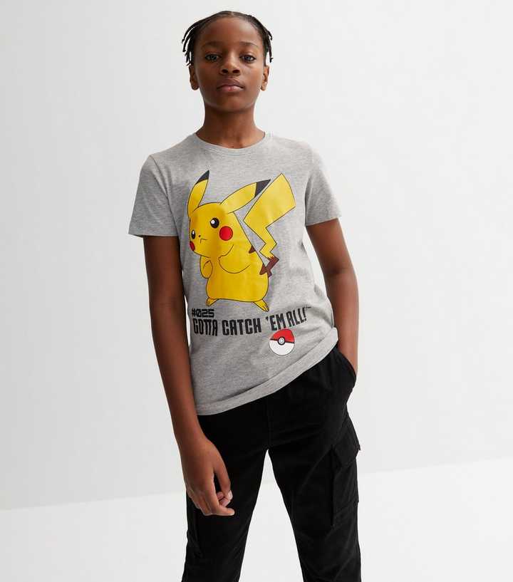 Betrouwbaar Reis instant Name It Grey Pokémon Pikachu Logo T-Shirt | New Look