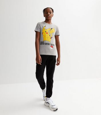 Name It Grey Pokemon Pikachu Logo T-Shirt New Look