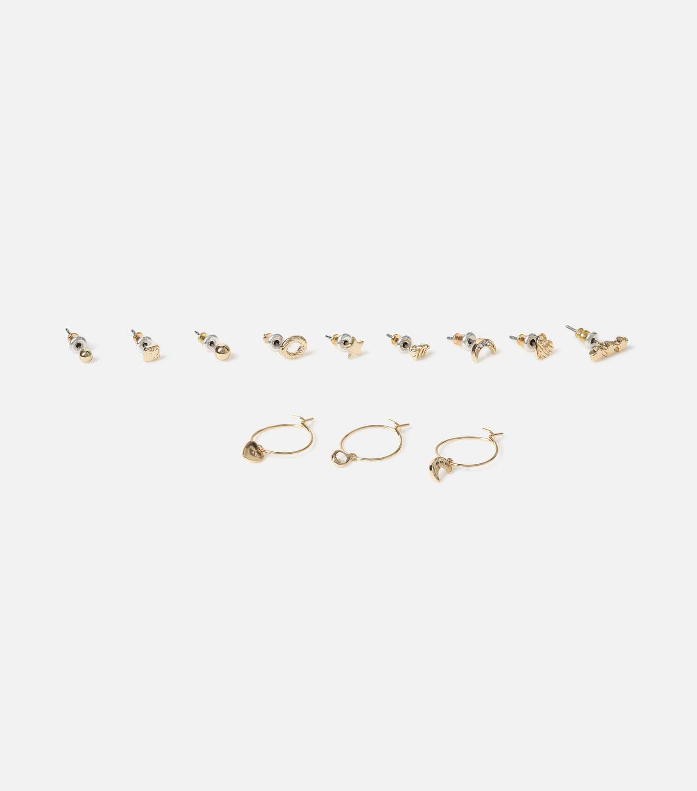 Freedom 12 Pack Gold Mixed Stud and Hoop Earrings Image 2