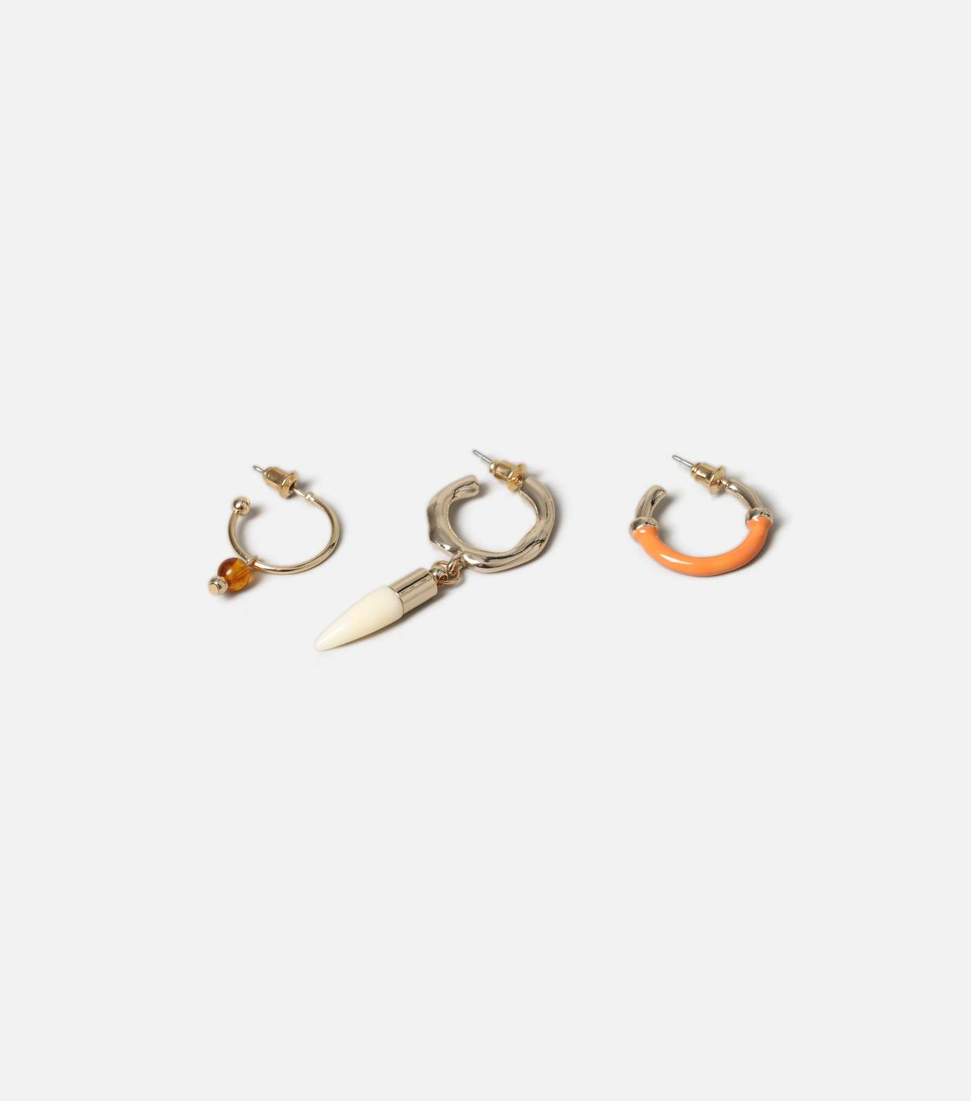 Freedom 3 Pack Orange Tusk Hoop Earrings Image 2