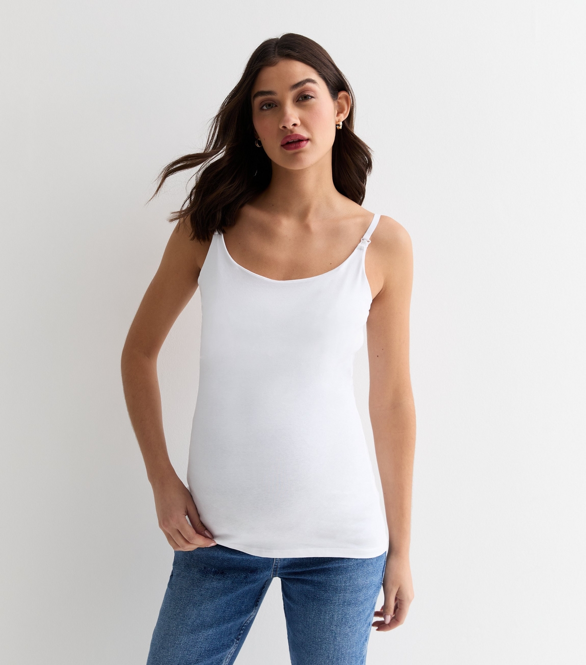Women's Maternity White Jersey Nursing Cami New Look