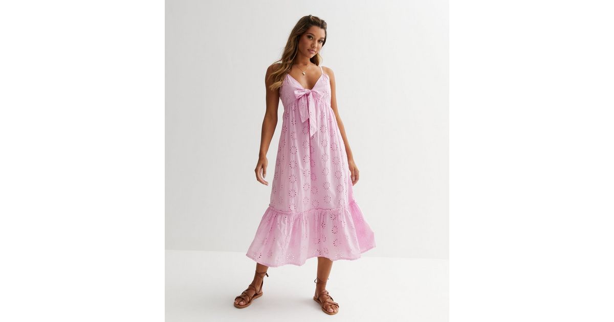 Strappy Front-Tie A-Line Midi Dresses