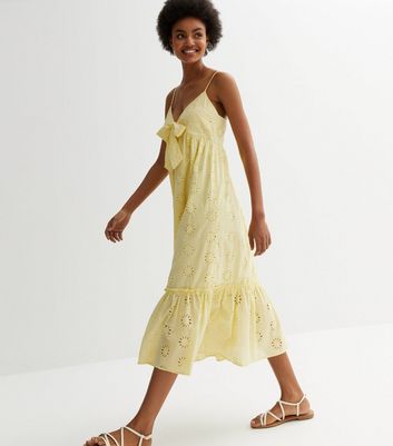 Light yellow shop midi dress