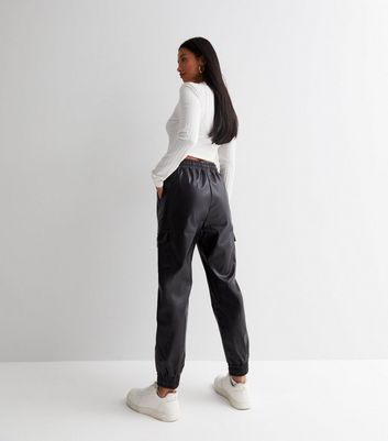 Petite best sale leather joggers