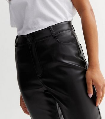 Leather look high deals waist trousers