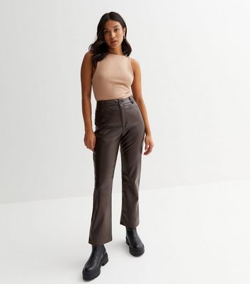 Leather look deals trousers new look